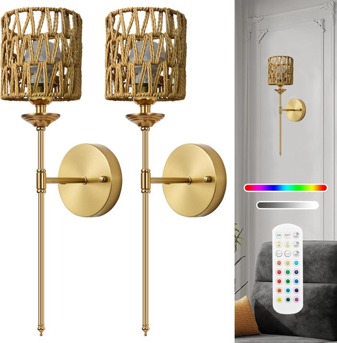 Rattan battery operated wall - rattan,